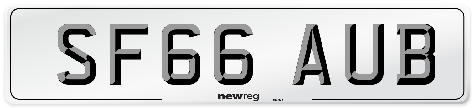SF66 AUB Number Plate from New Reg